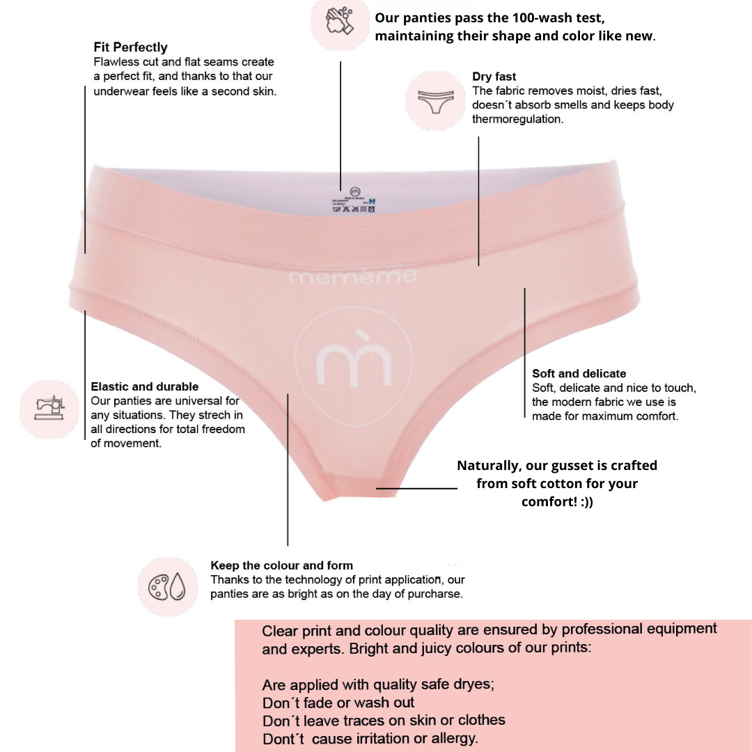 mememe BUTTERFLY– Vivid - QUEEN SIZE - HIGH WAISTED BRIEF Panty for Women