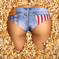 mememe DENIM BOOTY - Jeans American Flag - HIGH WAISTED BRIEF Panty for Women