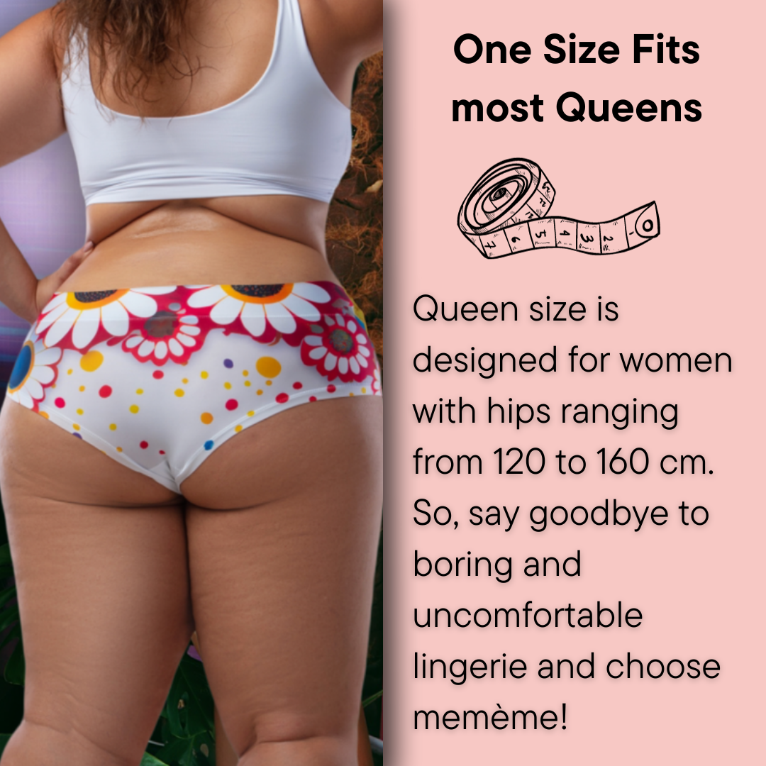 mememe BUTTERFLY– Vivid - QUEEN SIZE - HIGH WAISTED BRIEF Panty for Women - memème