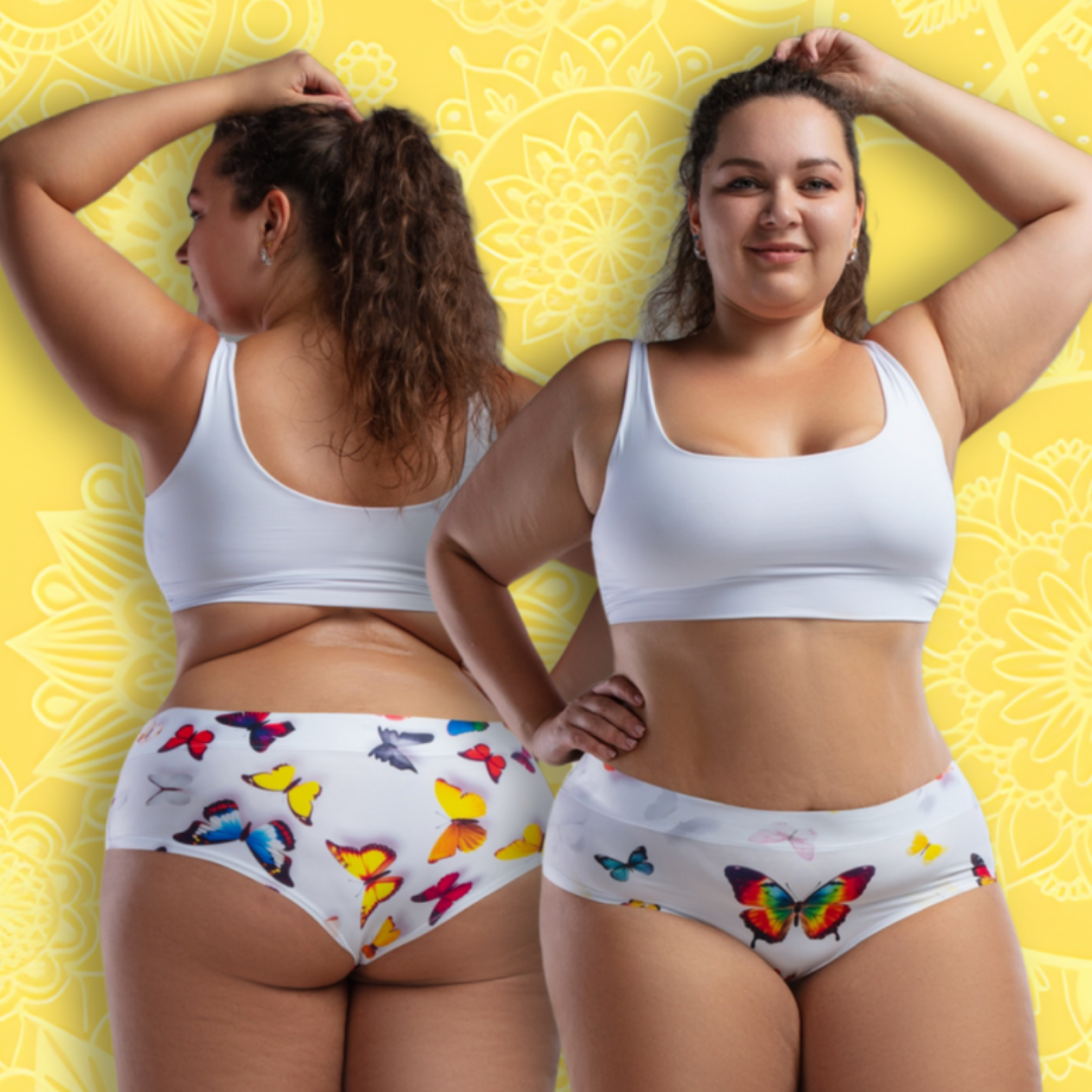 mememe BUTTERFLY– Vivid - QUEEN SIZE - HIGH WAISTED BRIEF Panty for Women - memème