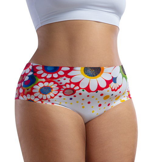mememe DAISY– Crimson - QUEEN SIZE - HIGH WAISTED BRIEF Panty for Women - memème