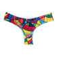 Colorful stained glass patterned underwear on a white background
