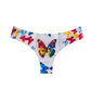 Colorful butterfly-patterned underwear on a white background