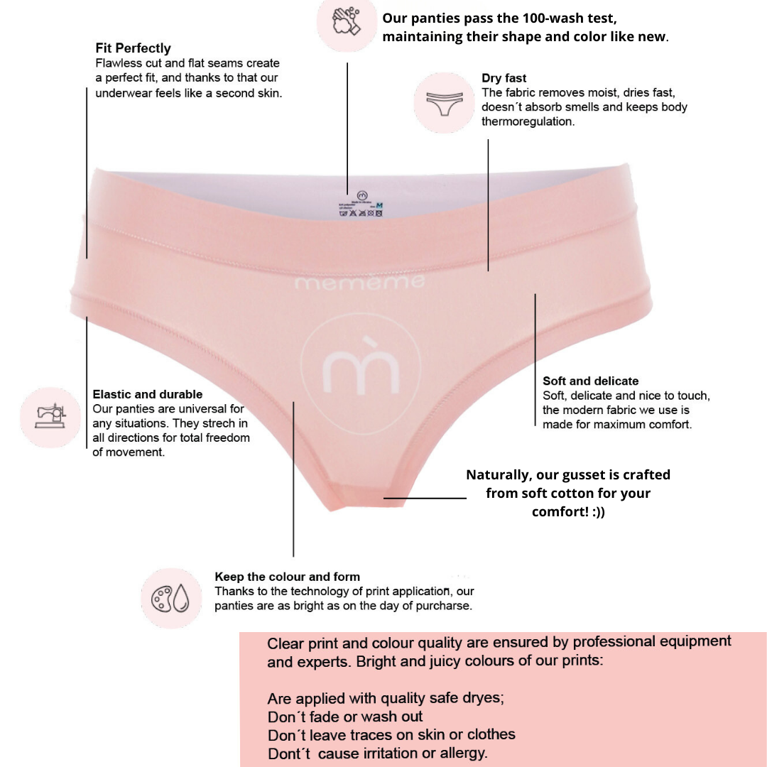 memème LOVE - Happy - HIGH WAISTED BRIEF Panty for Women