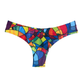 Colorful stained glass patterned underwear on a white background