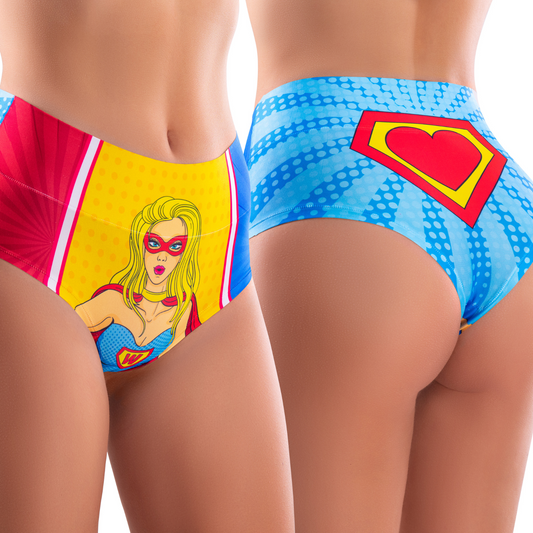 mememe COMICS - Wonder Girl - HIGH WAISTED BRIEF Panty for Women