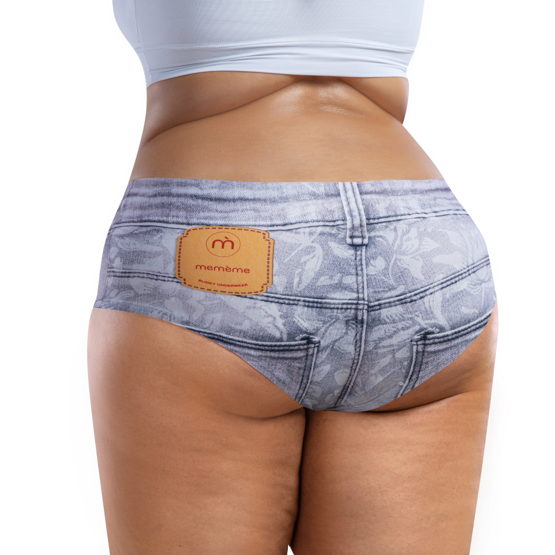 mememe JEANS– DIM - QUEEN SIZE - HIGH WAISTED BRIEF Panty for Women - memème